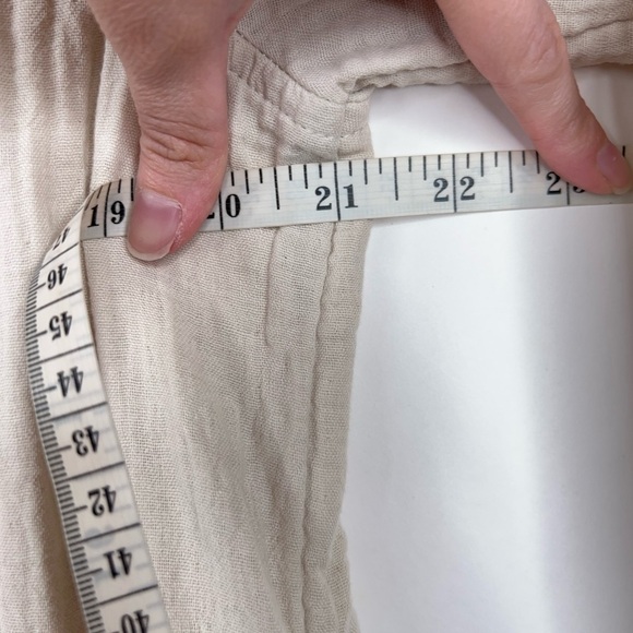 Aritizia Little Moon Organic Cotton Gauze Sail Shirt Cream Button Up Relaxed XS - Picture 11 of 13